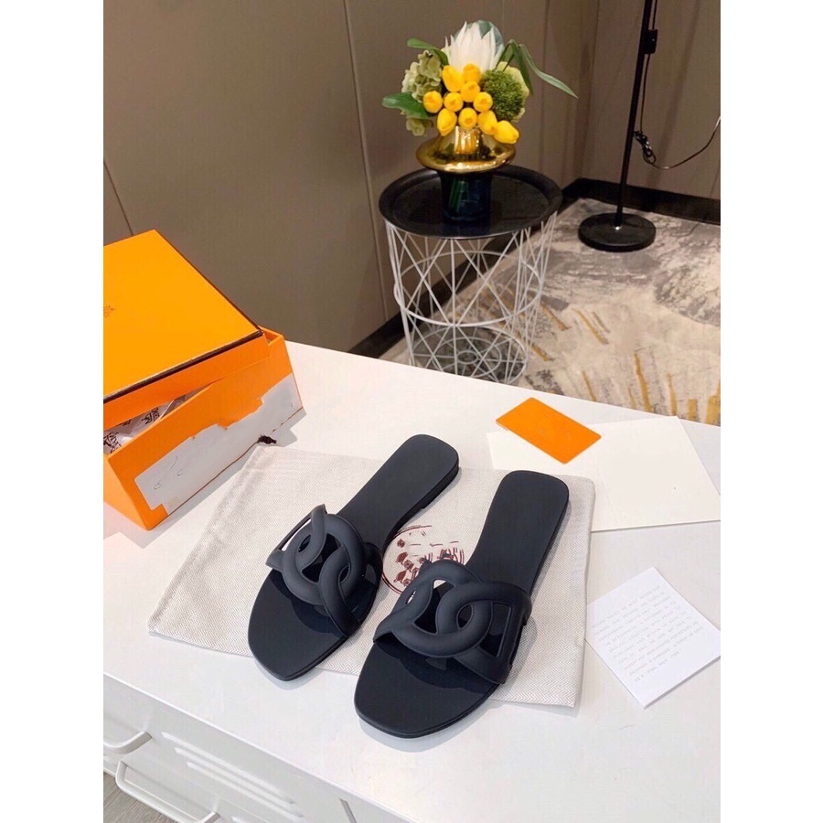 Dép lê đế bằng TPU màu thạch thời trang đi biển mùa hè 2021 mới cho nữ GEGK
