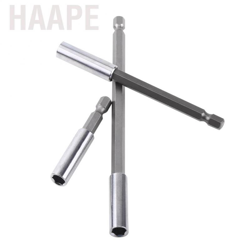 Haape 【Surprise Price】3pcs Electrical Drill Screwdriver Extension Bar Mag netic Bit Holder 1/4\" Shank Tool