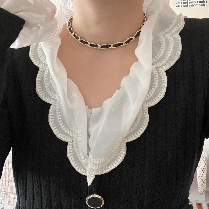 Vòng cổ/tay dây xích phối da