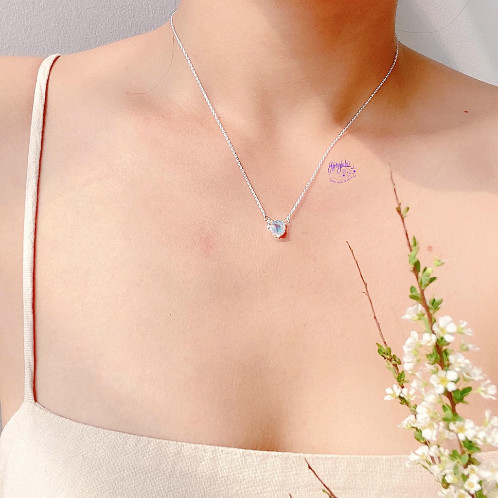 Dây Chuyền Bạc Một Viên Đá Ánh Trăng SP001793 Gypsy.lala