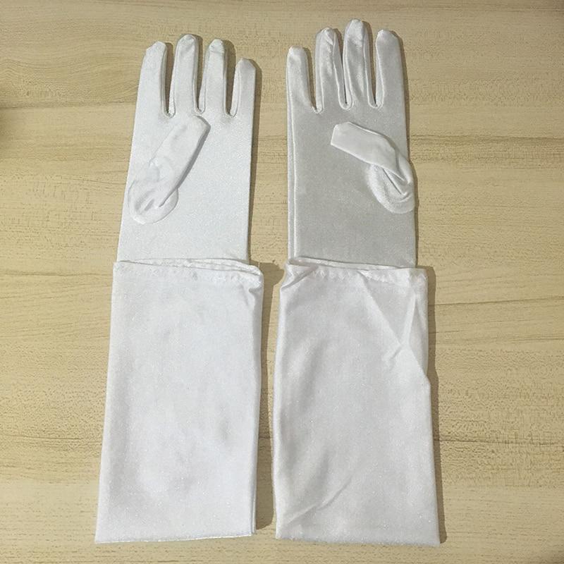 Găng Tay Satin Dài 54cm Hai Màu Trắng Đen Đỏ Phụ Kiện Cho Nữ