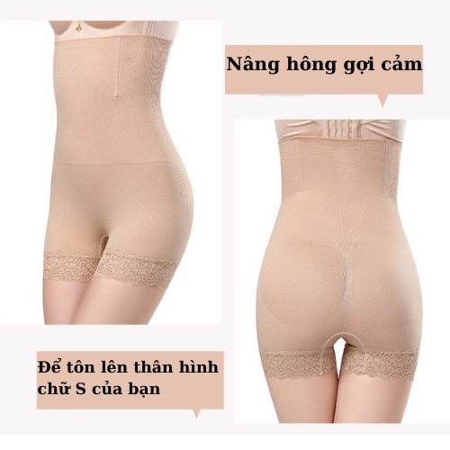 Quần gen bụng mặc váy, quần lót cạp cao Minet nâng mông định hình sau sinh chống cuộn giảm mỡ thông hơi QGB003