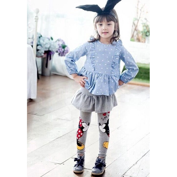 Quần legging in hình chuột Mickey cho bé gái