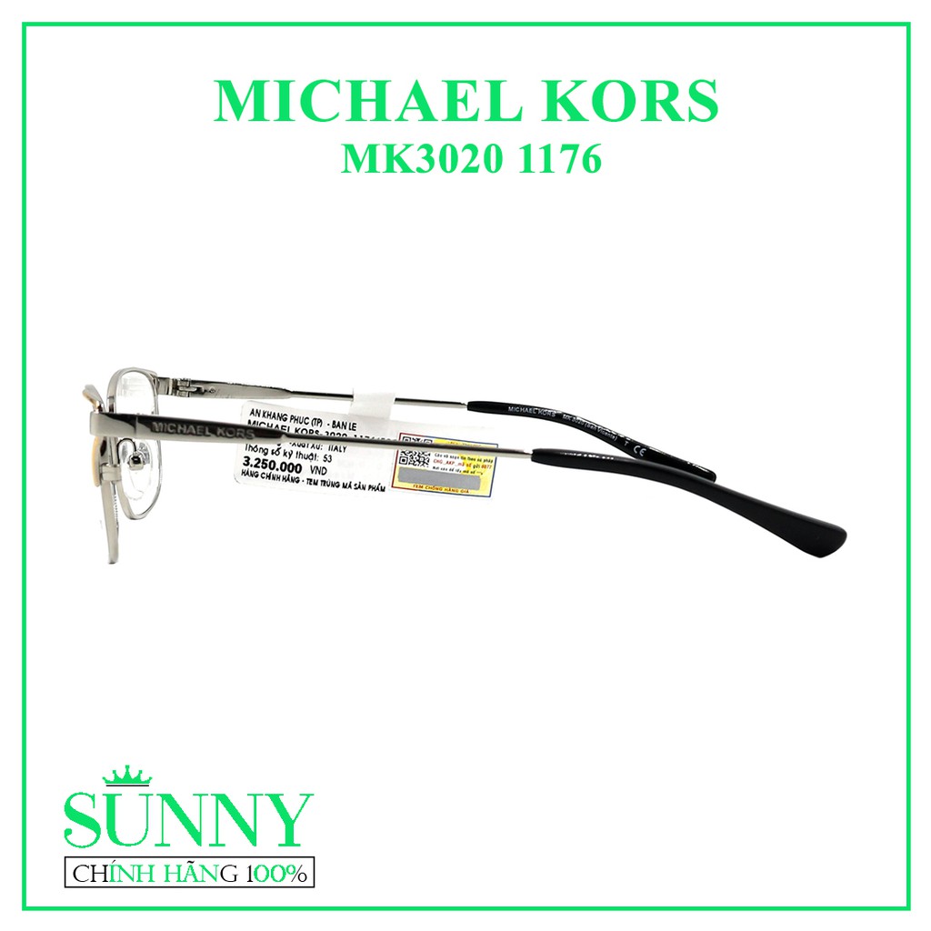 Gọng kính thời trang Michael Kors MK3020 1176 chính hãng, thiết kế dễ đeo bảo vệ mắt