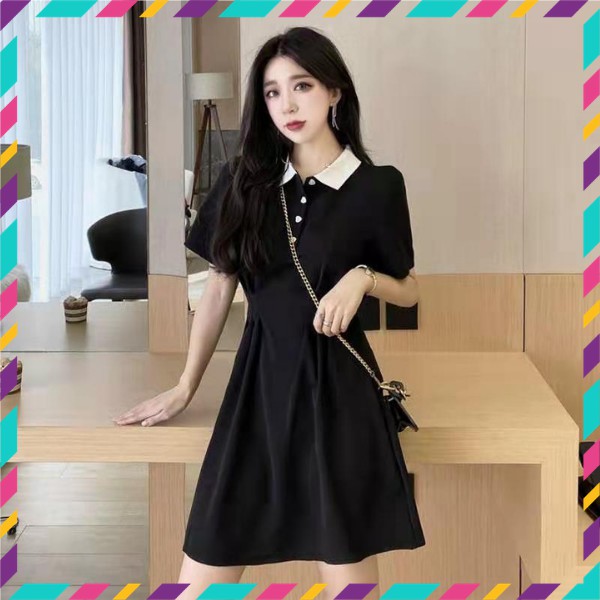 Váy polo dáng suông body tay ngắn xinh yêu 💖 Đầm polo đi dự tiệc, đi chơi dạo phố, đi bar sang chảnh A01 | BigBuy360 - bigbuy360.vn