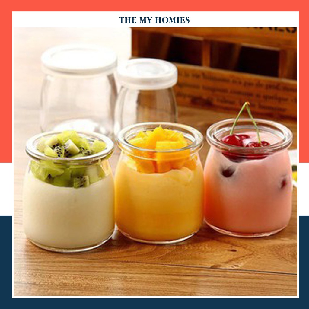 Bộ 12 Hũ thủy tinh 100ml  Free Ship  đựng Yaourt Pudding