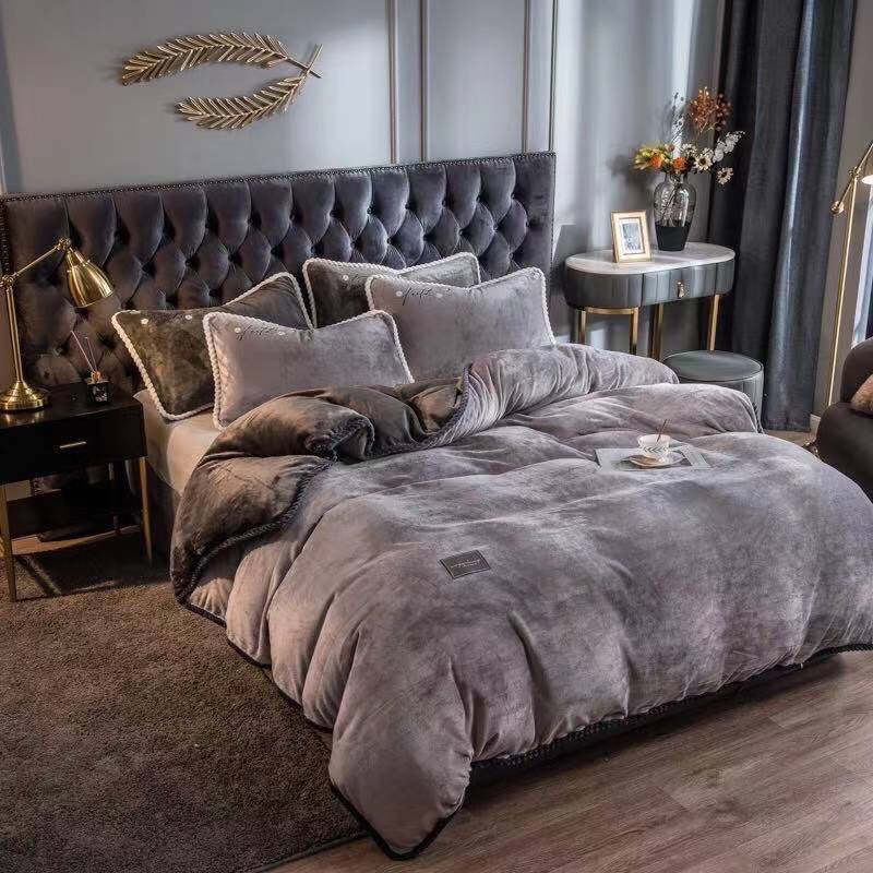 SÉT GA GỐI NỈ NHUNG VIỀN THỪNG 10 MẦU SANG CHẢNH