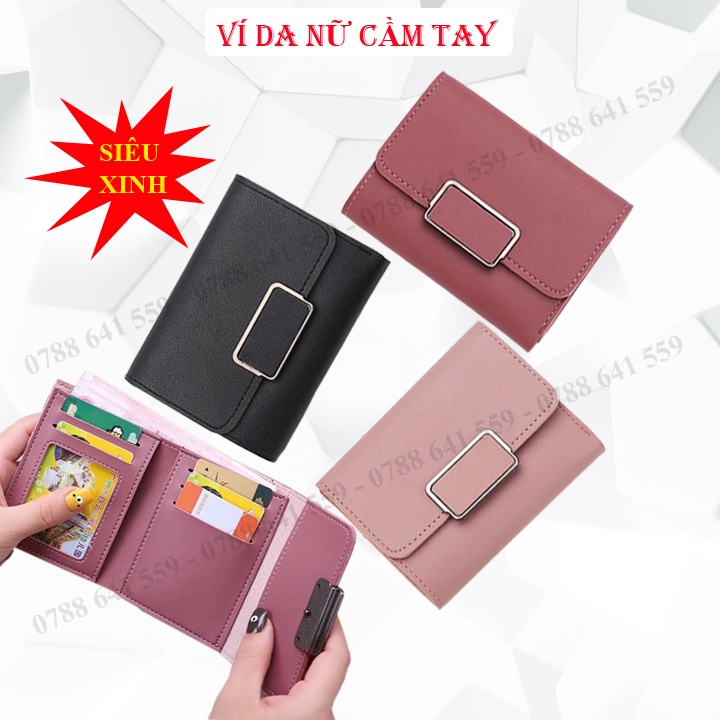 Ví Nữ Cầm Tay Khóa Vuông Siêu Đẹp ❤️FREE SHIP❤️ Siêu Dễ Thương - Phù Hợp Với Mọi Sự Kiện