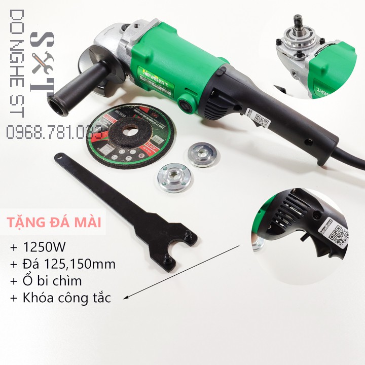 Máy mài cầm tay đá 150 NEWBEAT AG125B và AG150B - BH 12 tháng