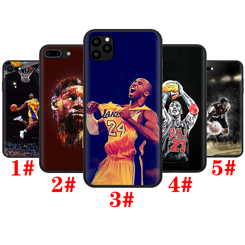 Ốp Lưng Silicone Mềm In Hình Cầu Thủ Bóng Rổ Lebron James Kobe Cho Iphone 11 12 Pro Mini Xs Max X Xr