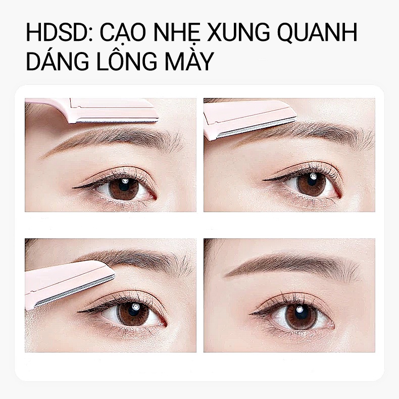 Hộp 3 Dao Cạo Tỉa Lông Mày Tạo Nét Chân Mày Hàn Quốc