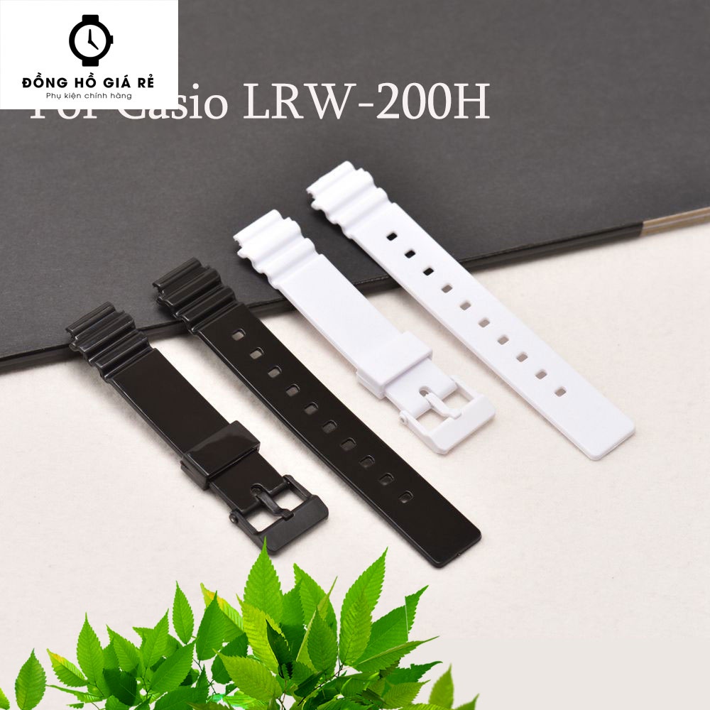 Dây đồng hồ cao su lắp cho Casio Lrw-200H size 14mm siêu đẹp