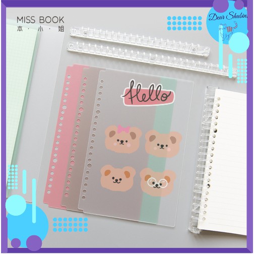 Combo bìa, còng sổ nhựa PPt trắng mờ 20/26 lỗ - Dear Shubin