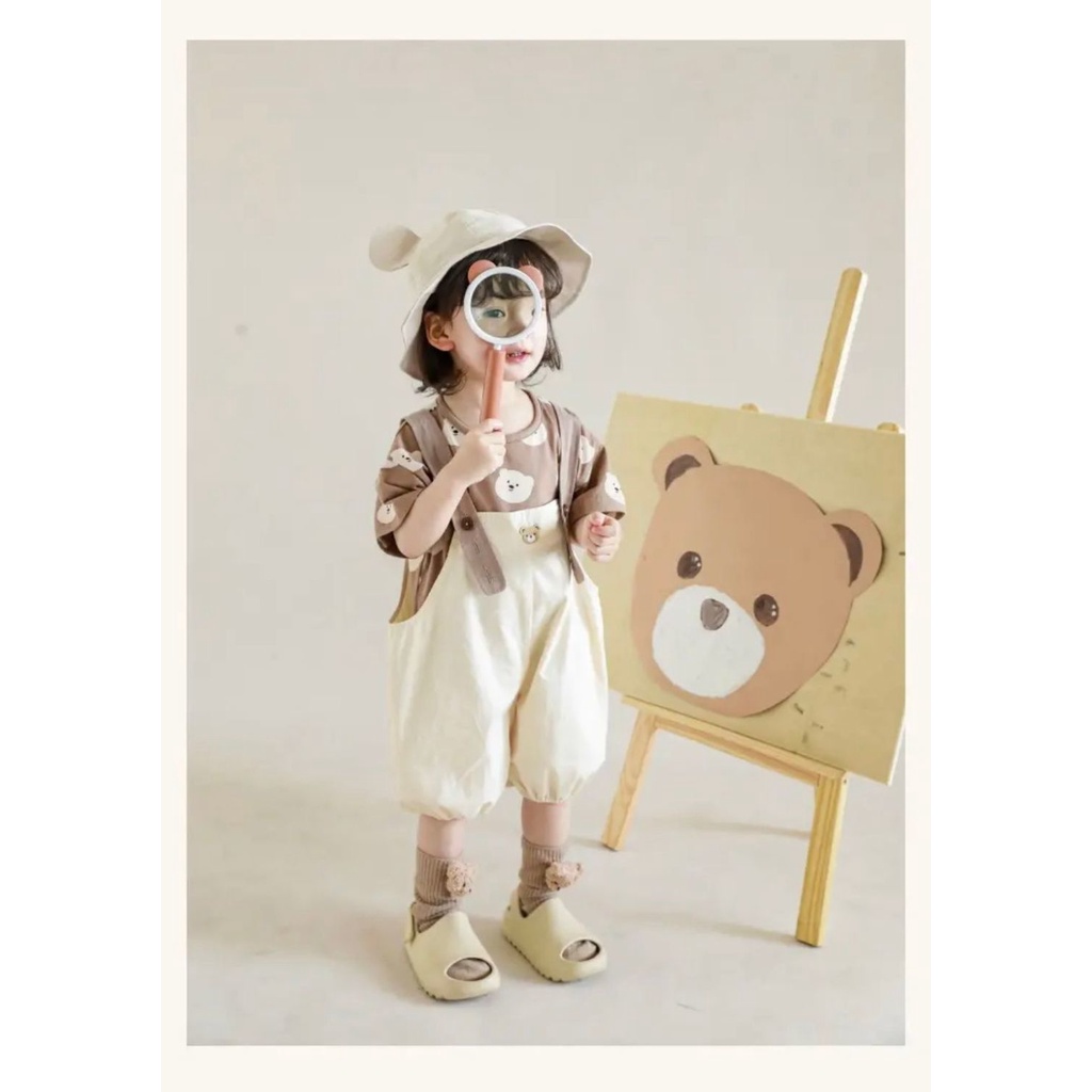 [Babycat] Hàng Có Sẵn Bán Chạy Bộ Áo Liền Quần Dáng Rộng Phong Cách Nhật Bản Hàn Quốc Thời Trang Mùa Hè Kiểu Mới Dành Cho Bé Trai Bé Gái