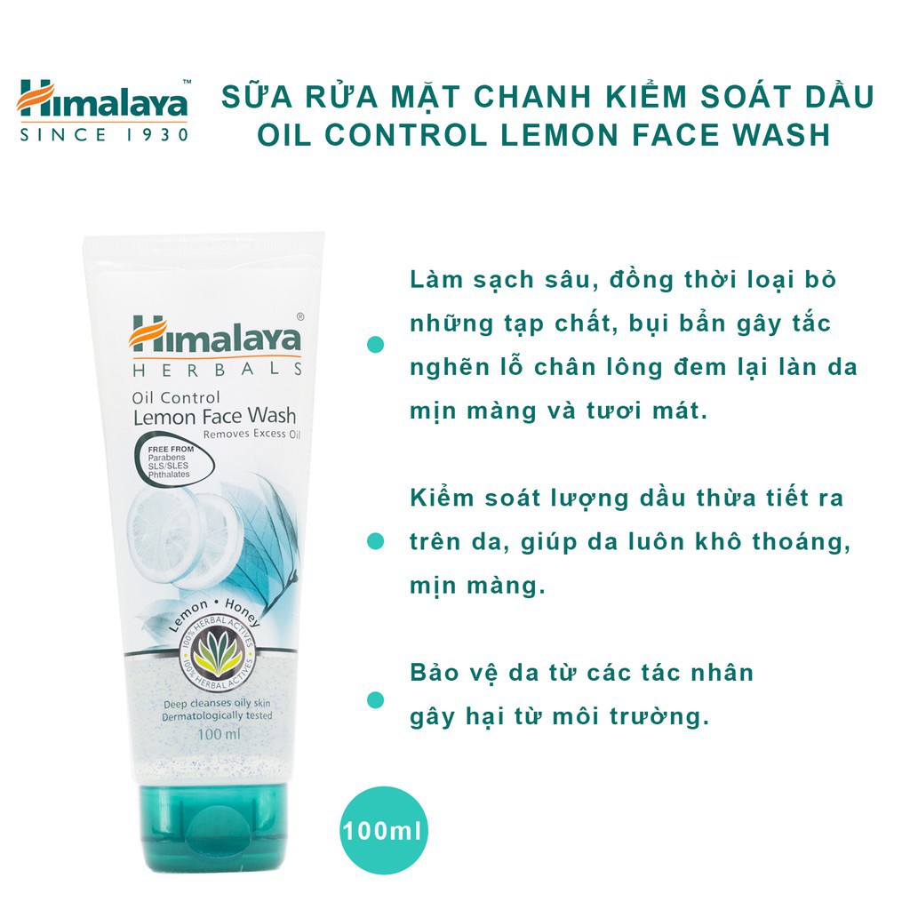 [ HB - GIFT] Sữa rửa mặt chanh se khít lỗ chân lông Himalaya Oil Control Lemon Face Wash 50ml | WebRaoVat - webraovat.net.vn