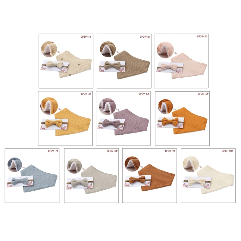 Yếm Ăn Cotton Mềm Mại Hình Tam Giác Thắt Nơ Xinh Xắn Cho Bé