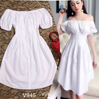 [BÁN LỖ VỐN] Váy trắng thiết kế V945 - Đẹp Shop DVC (Kèm ảnh thật trải sàn do shop tự chụp)