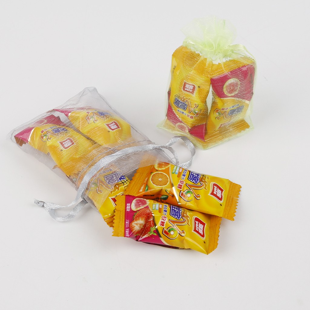 Set 10 túi vải organza 7x9cm đựng quà giáng sinh / đám cưới