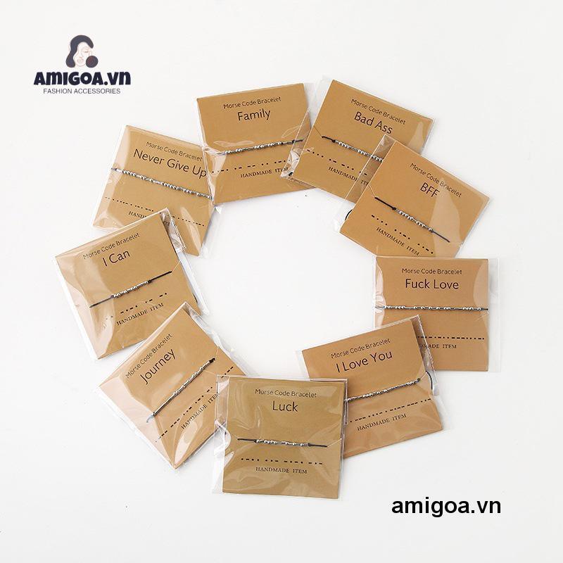 ✨✨Vòng Tay Dây Bện Thiết Kế Phong Cách Mã Morse Dành Cho Cặp Đôi