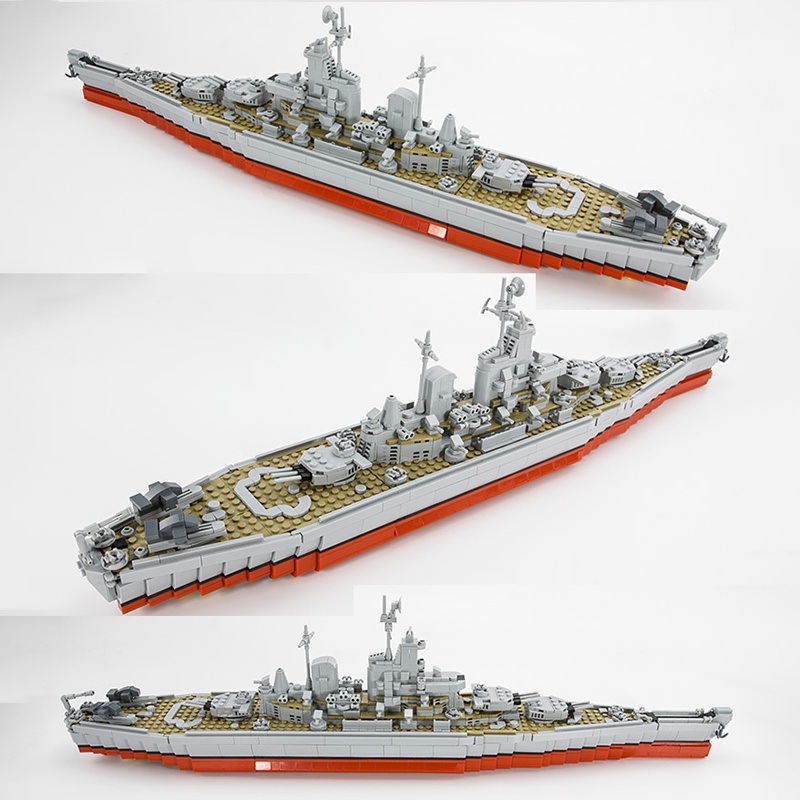 Đồ chơi lắp ráp Tàu chiến Hoa Kỳ IOWA, Panlos 637010 Battle Ship, Xếp hình thông minh, Mô hình tàu chiến 1712 Mảnh ghép