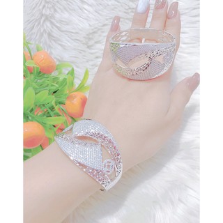 Vòng Tay Nữ Mạ Bạch Kim Chiếc Lá Xoắn Cực Đẹp UH175R0811 - Mang Đi chơi, đi tiệc cực sang - Bao đổi trả trong 07 ngày