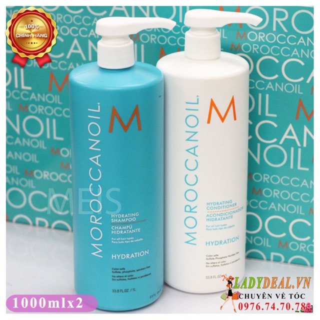 [ MOROCCANOIL CHÍNH HÃNG ] Dầu gội và dầu xả Giữ Ẩm Moroccanoil Hydrating Shampoo &amp; Conditioner 1000ml