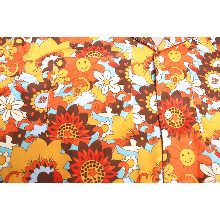 Áo Sơ Mi Tay Ngắn In Hoa Mặt Cười Plus Size Cho Nam Nữ