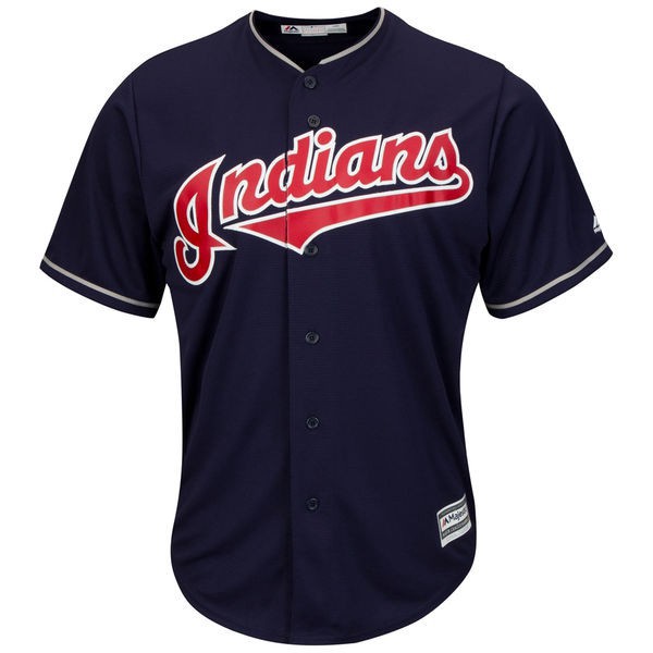 Áo Khoác Bóng Chày Thể Thao Giản Dị MLB Cleveland Indians Jersey Plus Size