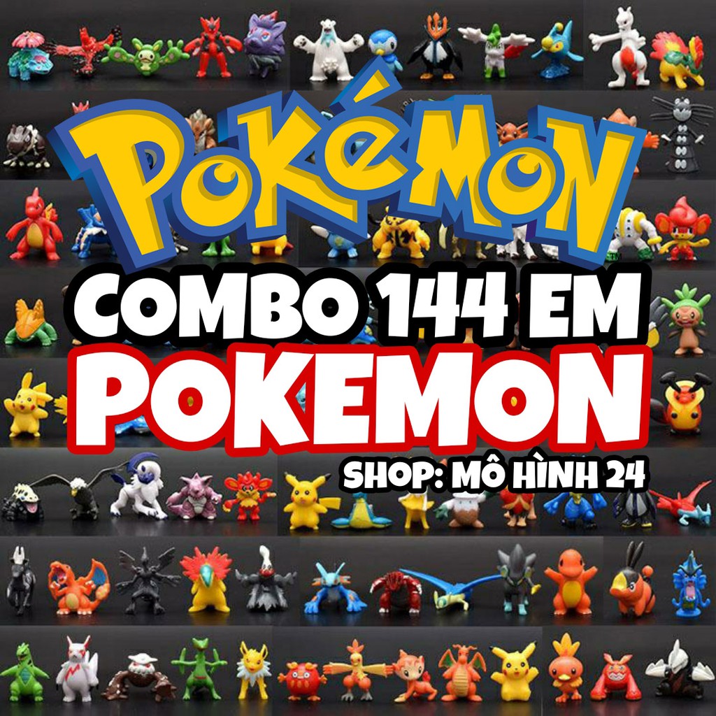 COMBO SET 144 MÔ HÌNH POKEMON TERRARIUM COLLECTION 7 ĐỒ CHƠI NHÂN VẬT THÚ 2-3CM POKEMON PIKACHU