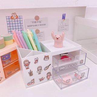 Cốc cắm bút - Tủ đựng washi - khay mĩ phẩm nhựa ngăn kéo để bàn học