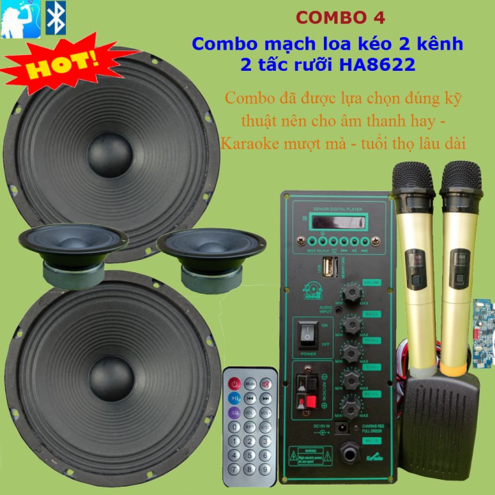 Combo mạch loa kéo 2 kênh 2.5 tấc HA8622