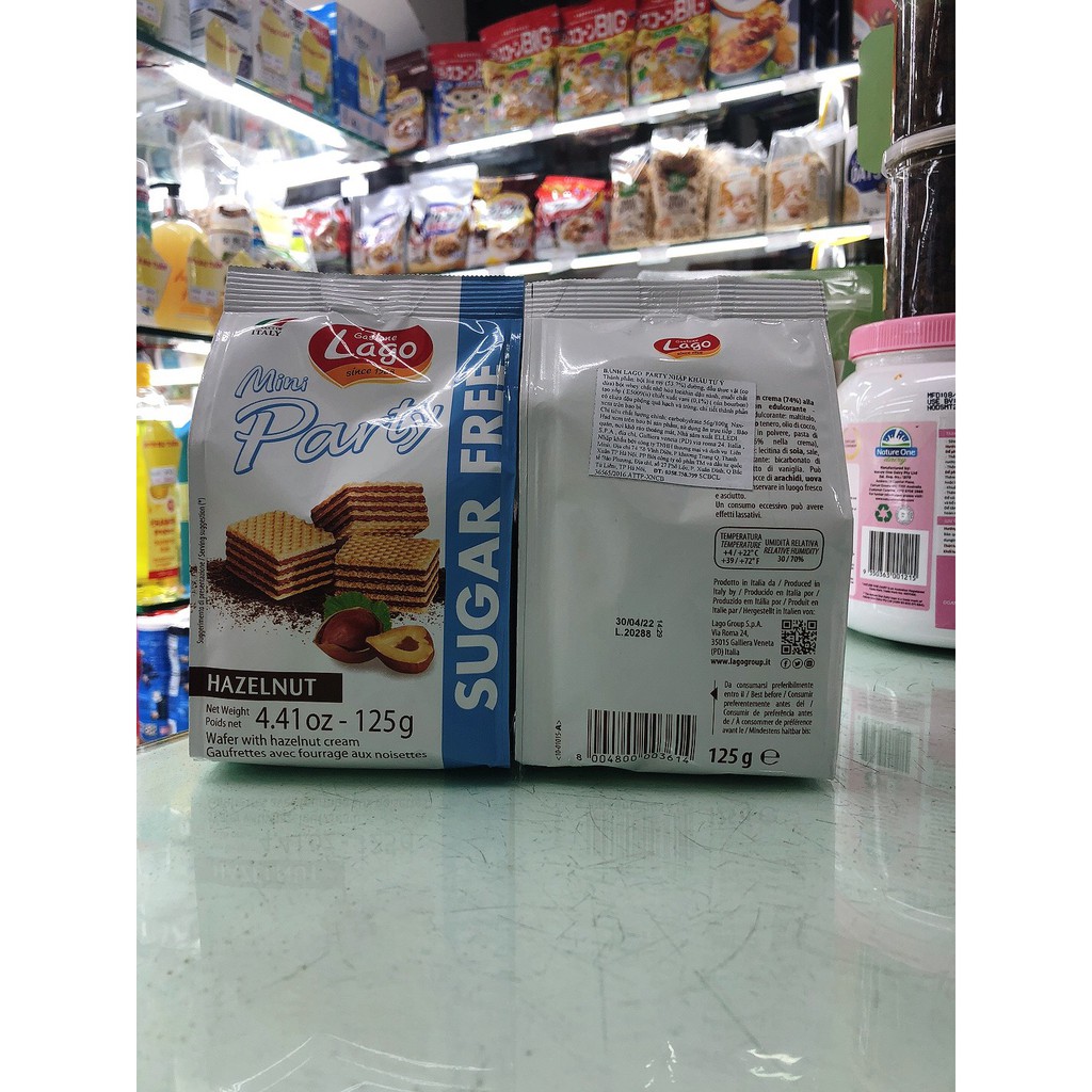 Bánh ăn kiêng không đường Lago mini 125g - Ý