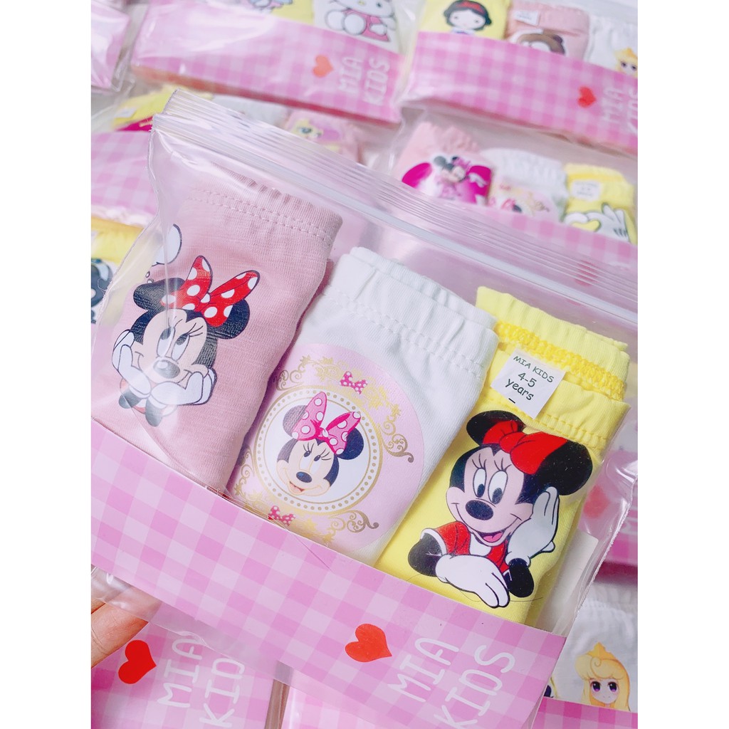 Quần áo trẻ em Bộ Set 3 chip đùi bé gái in hình hello kitty siêu dễ thương ạ