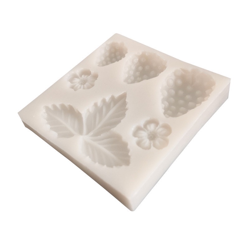 khuôn silicon hoa lá dâu trang trí bánh