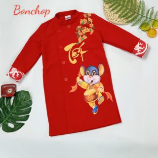 Áo dài bé trai hình chuột Mickey