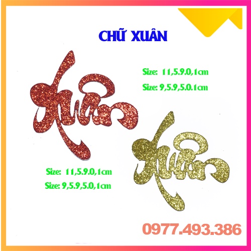 Chữ dán thư pháp kim tuyến -TẾT, XUÂN[Trang trí dưa, dừa bưởi thư pháp ngày tết]ThanghaCalligraphy | BigBuy360 - bigbuy360.vn