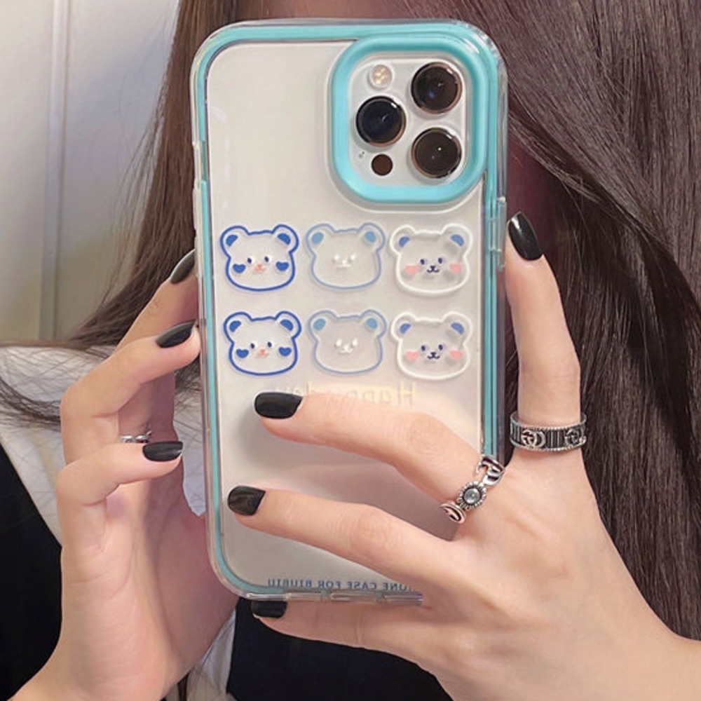 Ốp Điện Thoại Trong Suốt In Hình Gấu Dễ Thương Cho IPhone 7 8 Plus 12 13 11 Pro Max X Xs Max Xr Lgxt