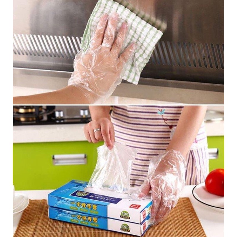 HỘP 200 CHIẾC BAO TAY NILON DÙNG 1 LẦN