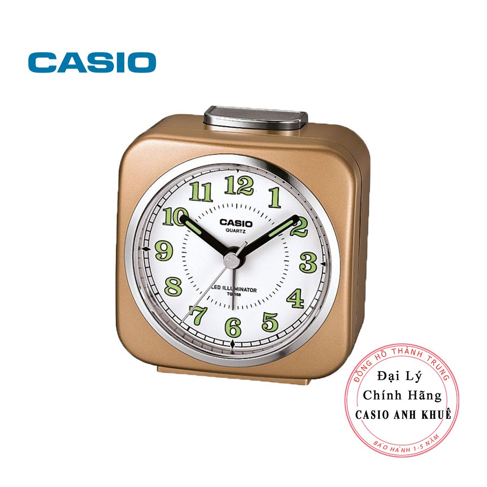 Đồng hồ để bàn Casio TQ-158S-9DF có báo thức, dạ quang (7.8 x 7.4 x 4.5 cm)