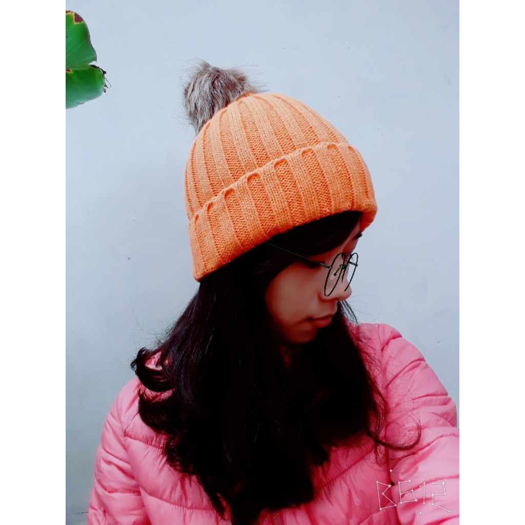 Mũ len quả bông