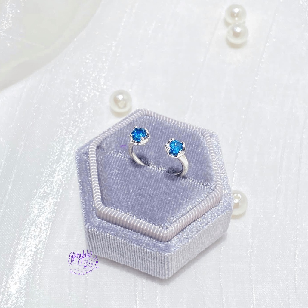Nhẫn Bạc 925 Hai Viên Đá Topaz Thiên Nhiên SP005100 Gypsy.lala
