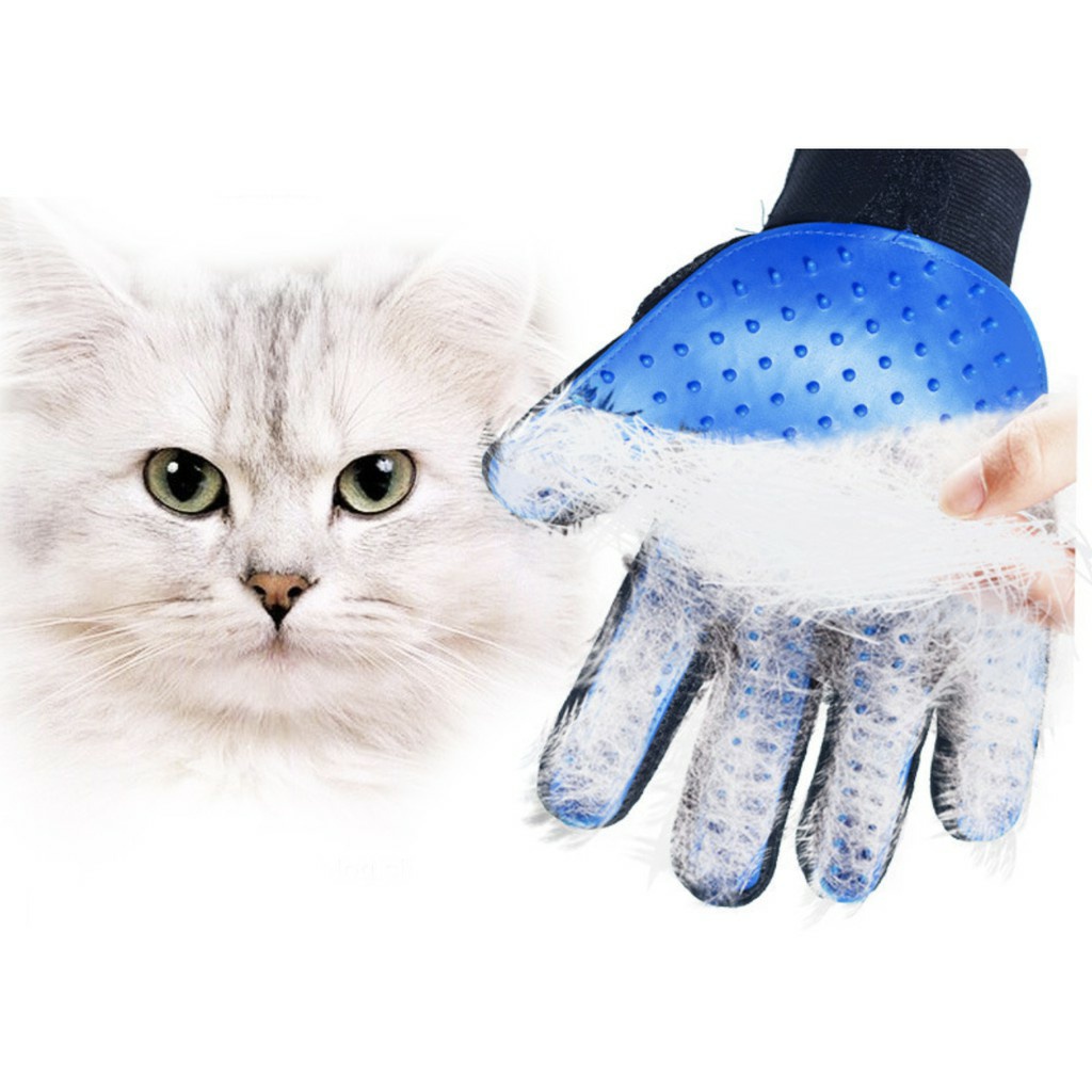 Găng tay chải lông rụng chó mèo- Găng tay bên phải loại bỏ 90% lông rụng trên chó mèo