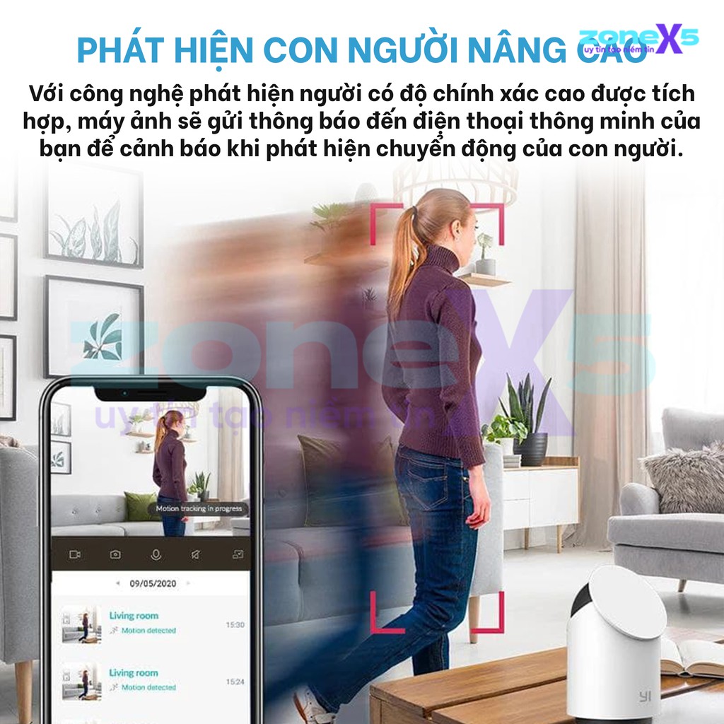 Camera IP Xiaomi Yi Dome U 1080p tích hợp AI nhận diện khuôn mặt, xoay 360 độ, quay ban đêm rõ nét