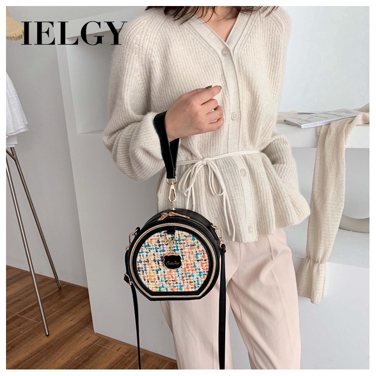 Túi Đeo Chéo Đựng laptop Phối Dây Xích Hình Tròn Nhỏ Nhắn Phong Cách Đường Phố Cổ Điển Thời Trang Cho Nữ