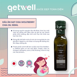 Dầu ăn dặm hạt chia wolfberry chia oil 100ml
