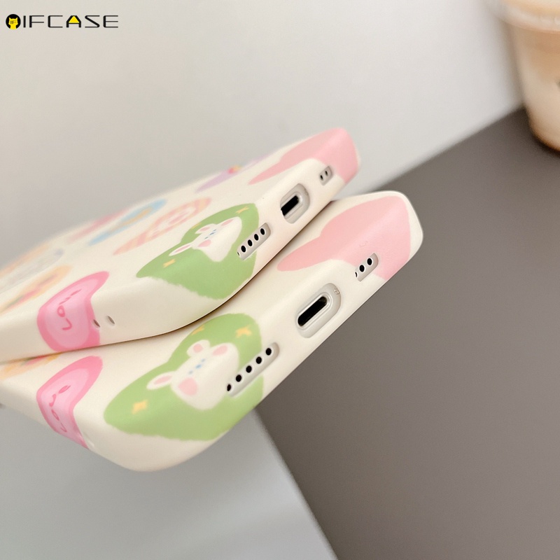 Ốp Điện Thoại Silicon Dẻo Họa Tiết Hoạt Hình Trái Tim / Chân Mèo / Cầu Vồng Cho iPhone 13 12 11 Pro Max XS Max XR X