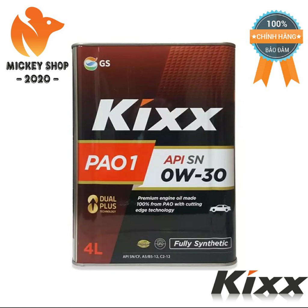 [ CAO CẤP ] NHỚT KIXX PAO1 0W-30/ 0W-40 API SN- 4L - CHÍNH HÃNG