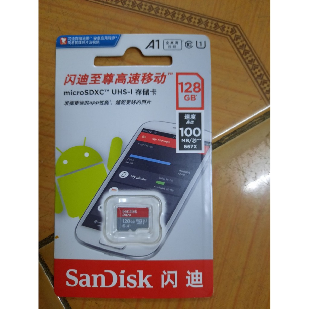 THẺ NHỚ 128GB SANDISK BH 5 NĂM, CÓ PHẦN MỀM TEST THẺ CHÍNH HÃNG