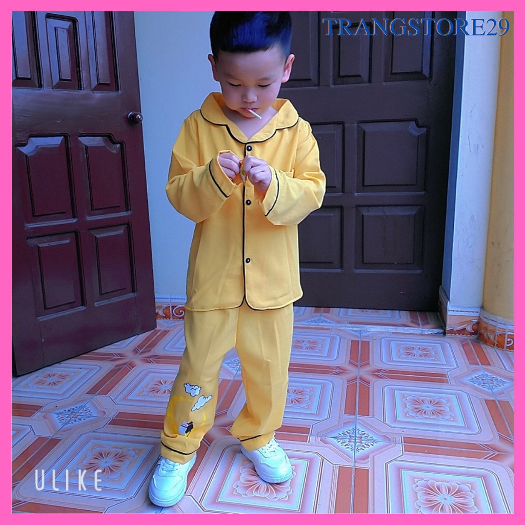 Đồ bộ Pijama bé trai lụa dài cho bé Kangmin KIDS , quần áo bé trai bé gái QATE03, đồ ngủ pizama cho bé từ 6-28kg