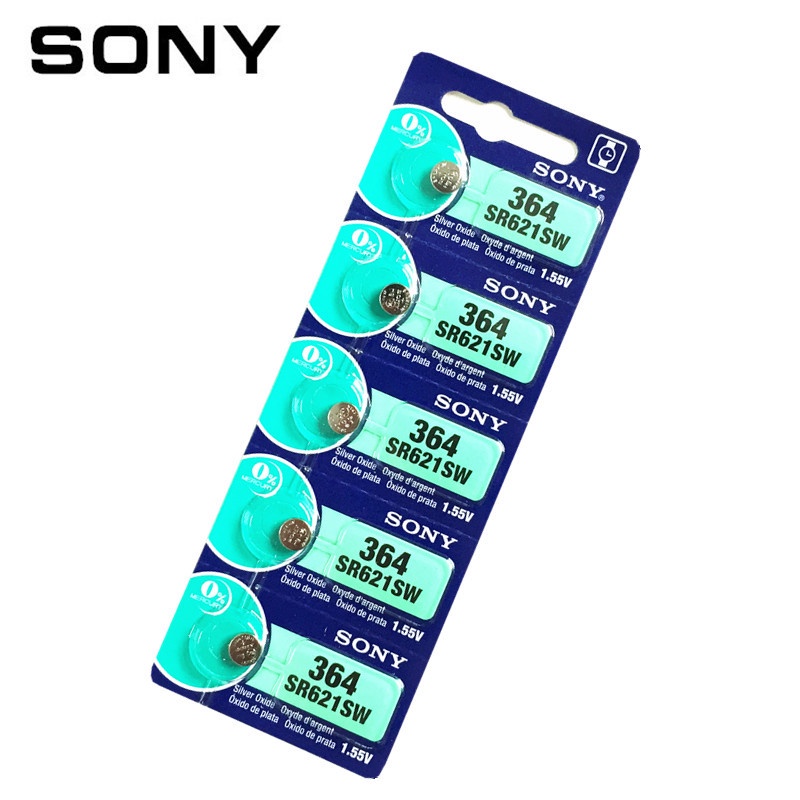 Vỉ 5 Viên Pin Sony 364 / SR621SW Dành Cho Đồng Hồ